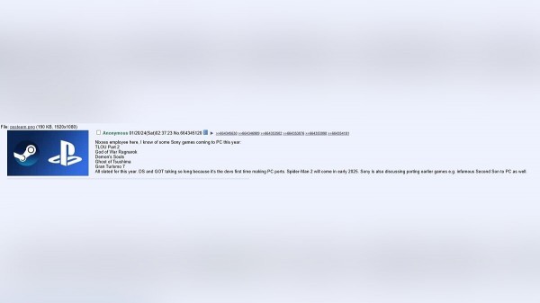 По слухам, в этом году Sony портирует на PC сразу пять своих AAA-эксклюзивов. И вот каких именно
По слухам, в этом году Sony портирует на PC сразу пять своих AAA-эксклюзивов. И вот каких именно