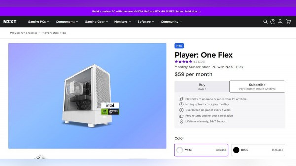 
Компания NZXT представила первый ПК по подписочной модели
